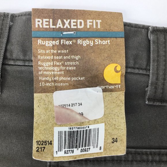 Carhartt Rigby Relaxed Fit Men's Shorts NWT Size 34 x 10 Rugged Flex Workwear - Picture 4 of 7